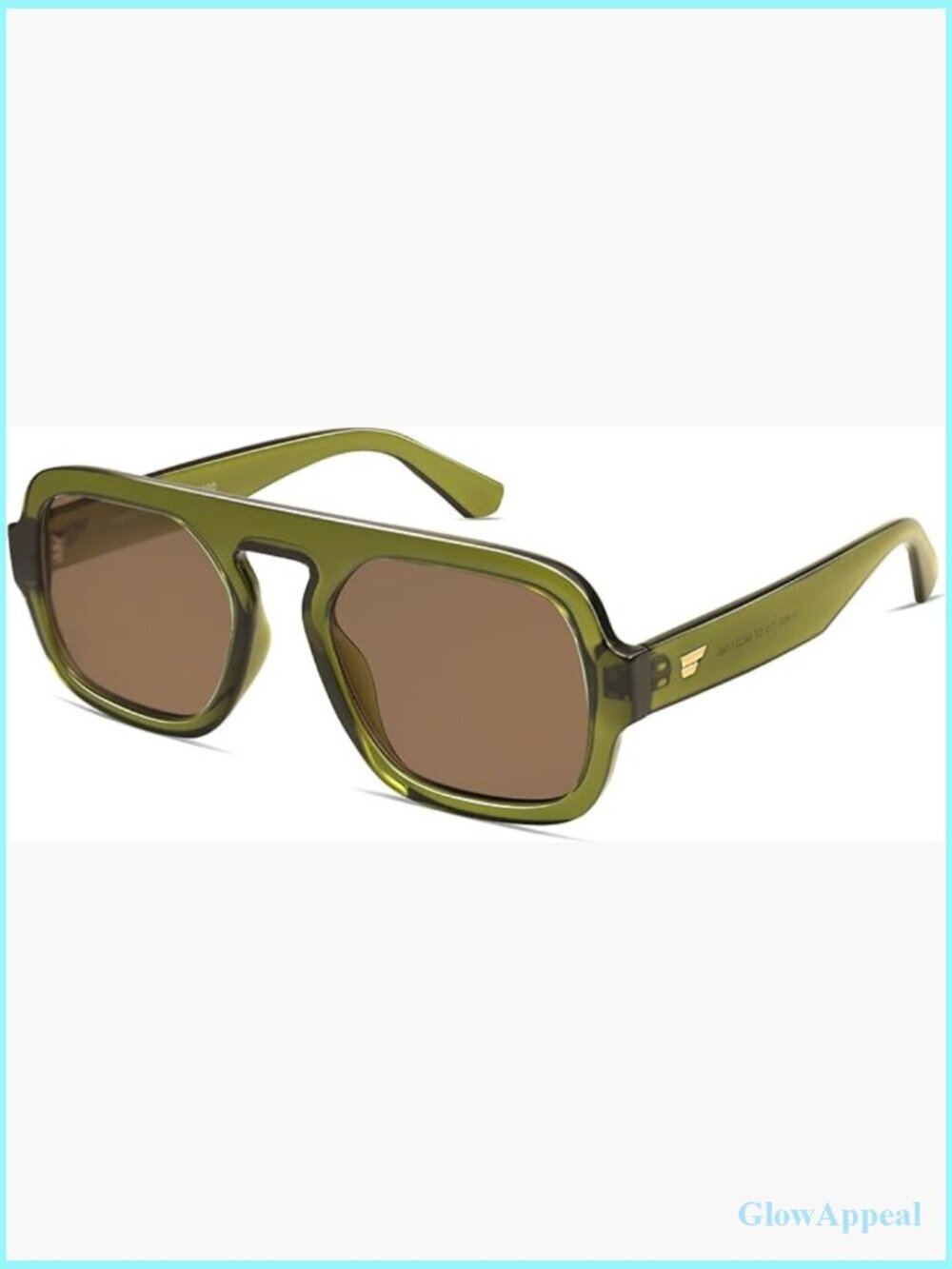 Retro Square Aviator Sunglasses, Oversized Flat Top Rectangle UV400